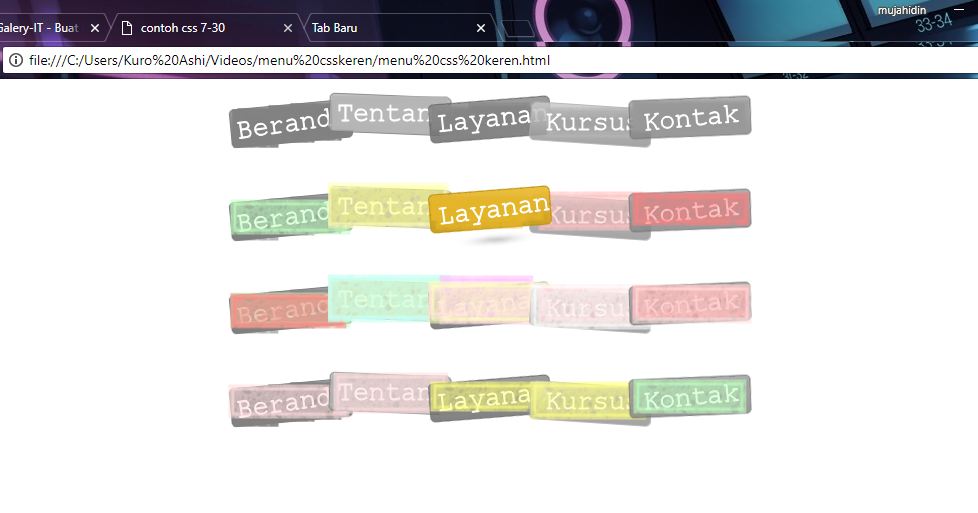 Source Code Menu Navigasi With CSS3 Keren Lucu - Galery-IT