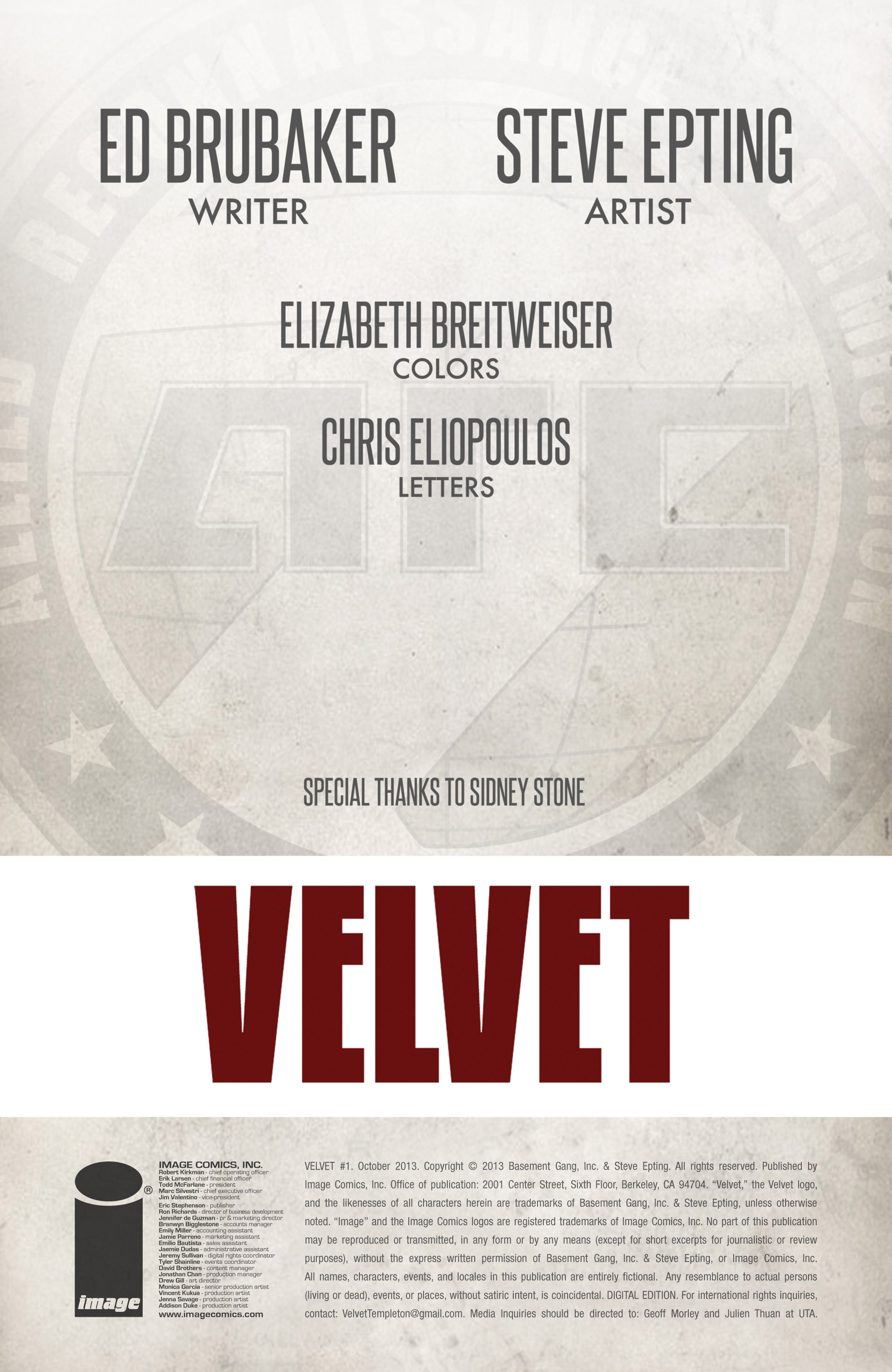 Read online Velvet comic -  Issue #1 - 2