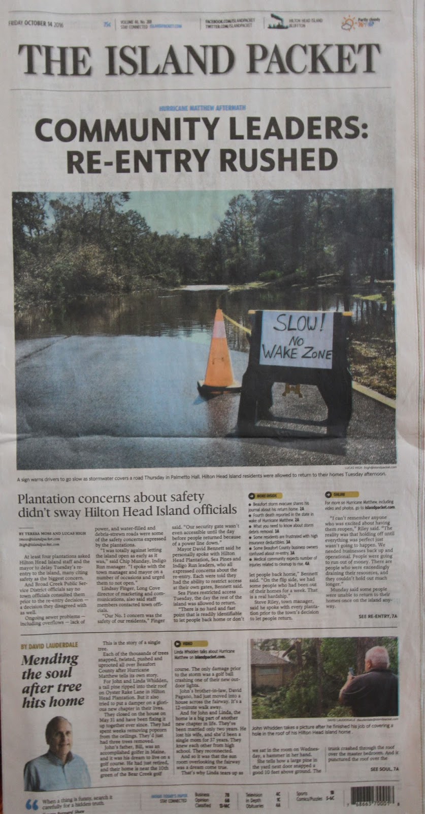 Hurricane Matthew Hits Bears Island in Bluffton South Carolina