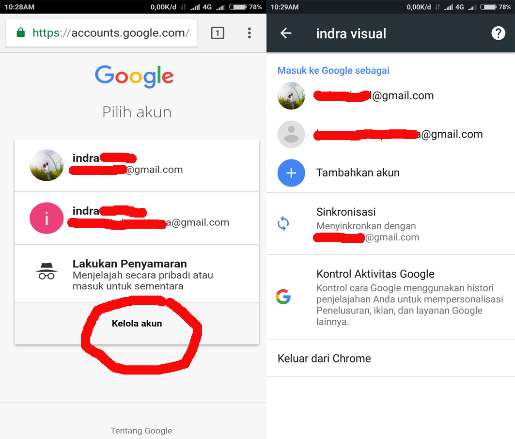cara menghapus akun google dari laptop