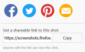 Firefox screenshot sharing
