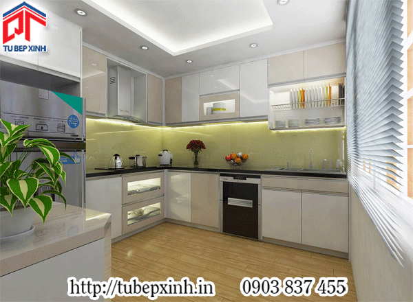 mẫu thiết kế bếp hiện đại và tinh tế tủ bếp chữ L