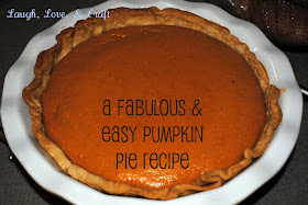 Laugh, Love, and Craft: Manic Monday Recipe~ EASY Pumpkin Pie