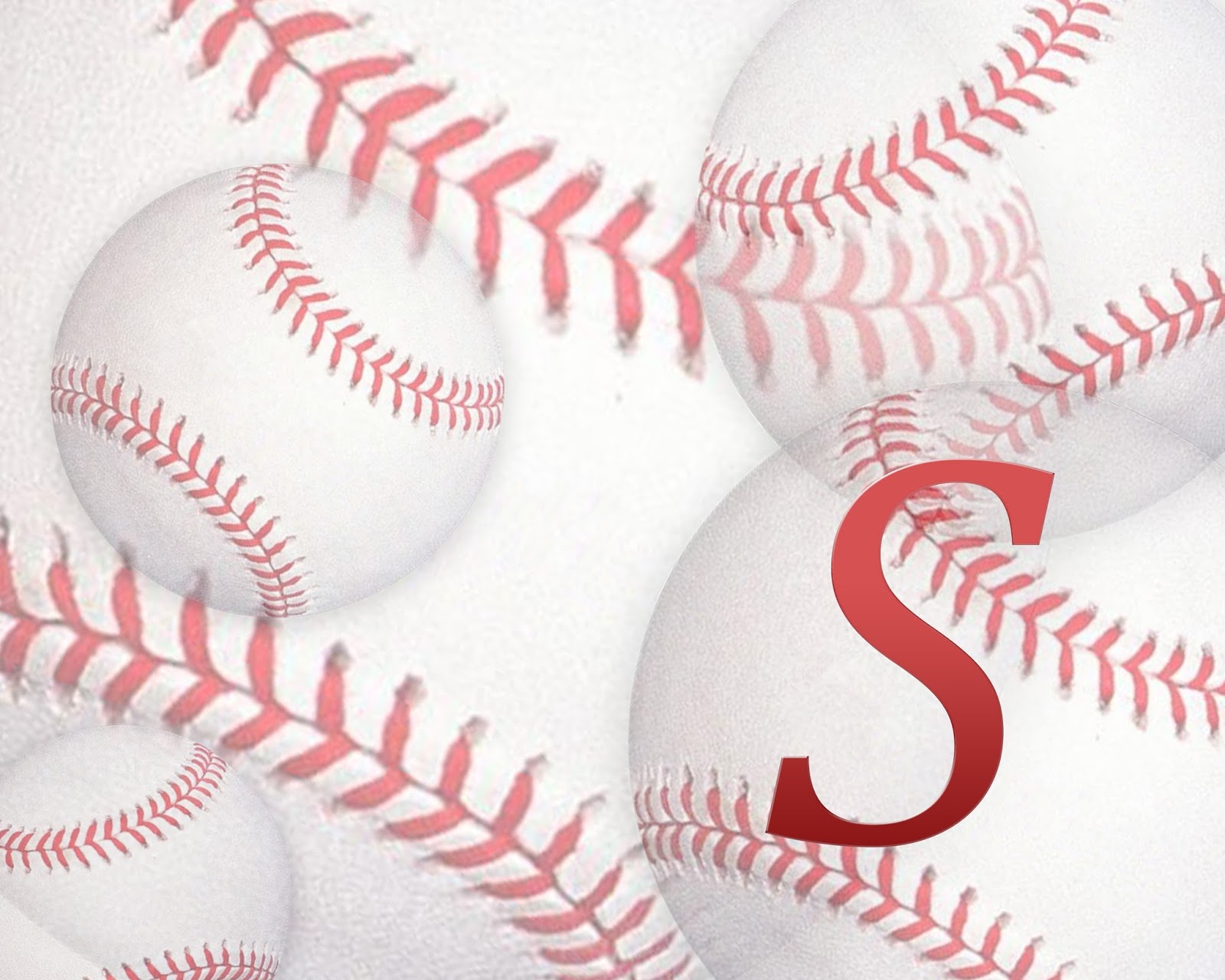 CJO Photo Printable Initial Art Baseball S