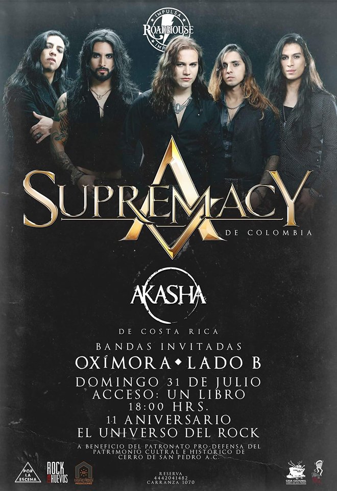 paraje tunero Supremacy, hard rock colombiano en el Aniversario del