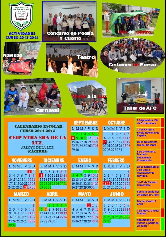 Calendario 2014-2015