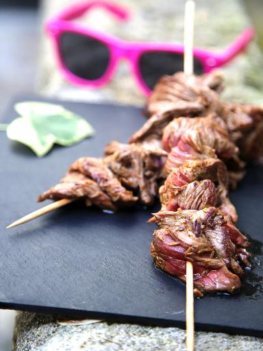 Les brochettes de boeuf 