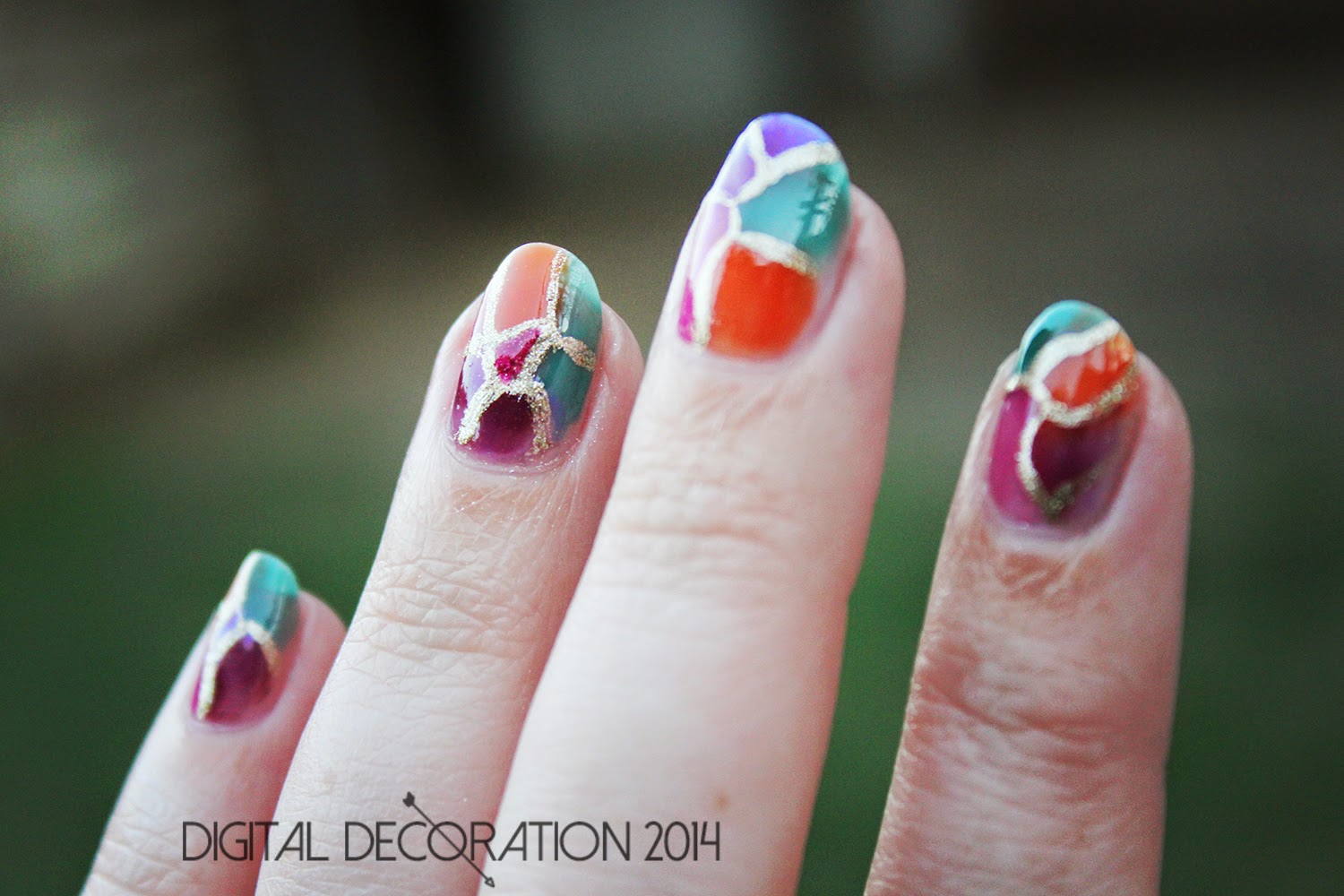 5. Stained Glass Nail Art with Nail Polish - wide 7