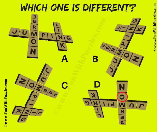 Kids Picture Riddle Odd One Out Quick Crossword