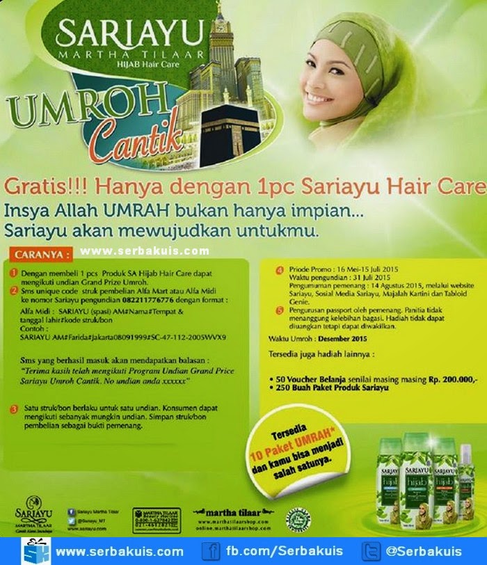 Undian Sariayu Umrah Cantik Berhadiah 10 Paket Umrah Gratis Undian Sariayu Umrah Cantik Berhadiah 10 Paket Umrah Gratis