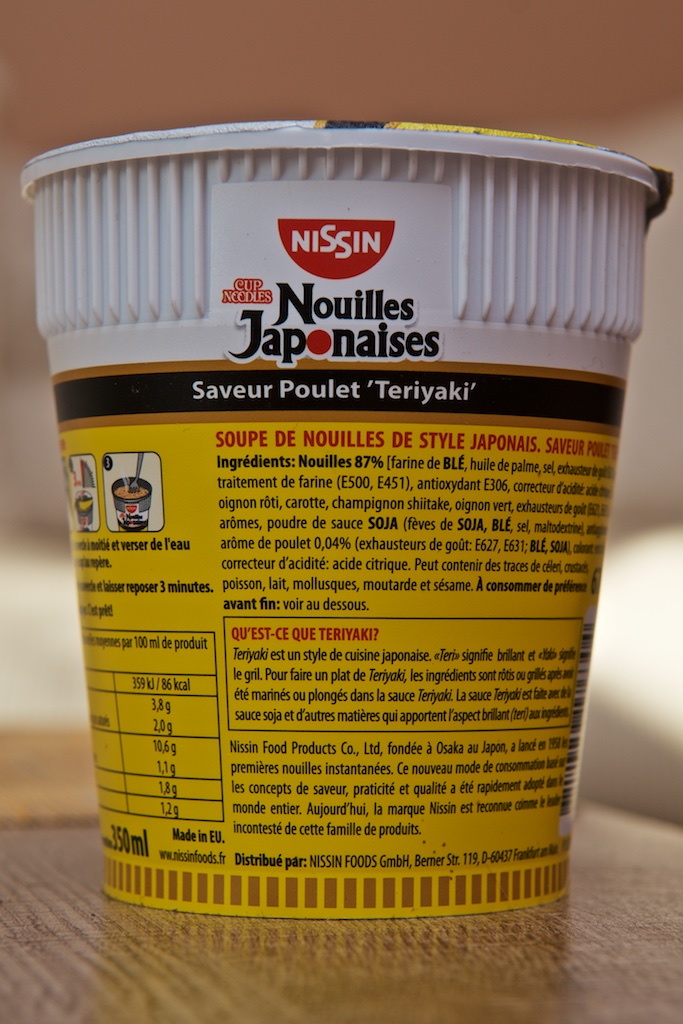 Nouilles Japonaises Saveur Poulet Teriyaki 350ml 67g Par Nissin