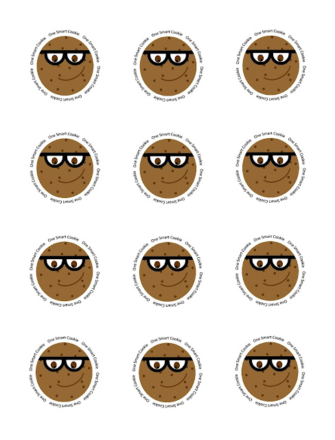 Tell your kids and students they are One Smart Cookie to start the School year off on a sweet foot! These 2 inch printable stickers have a fun chocolate chip cookie face with the greeting "One Smart Cookie" around the outside allowing you to create easy party favors for your next Back to School party.