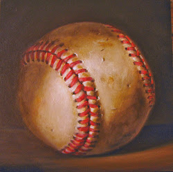 baseball painting oil shadows 6x6 still gems series painters jeanne illenye