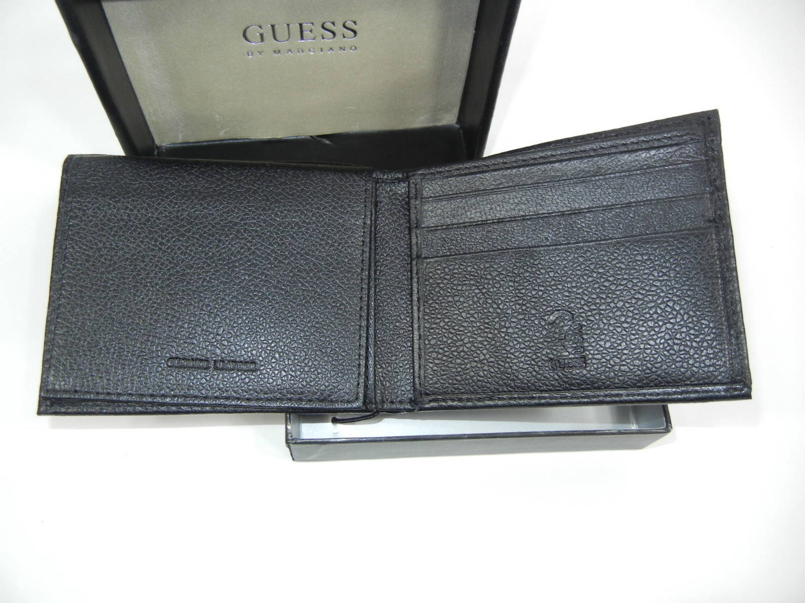 black leather guess wallet