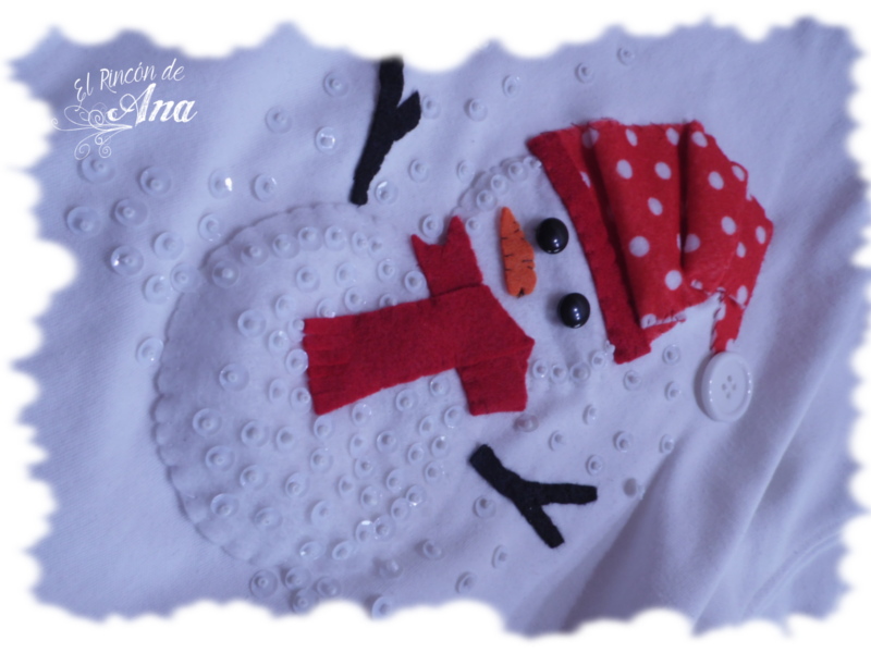 Casita dejengibre y Aplique de muñeco de nieve