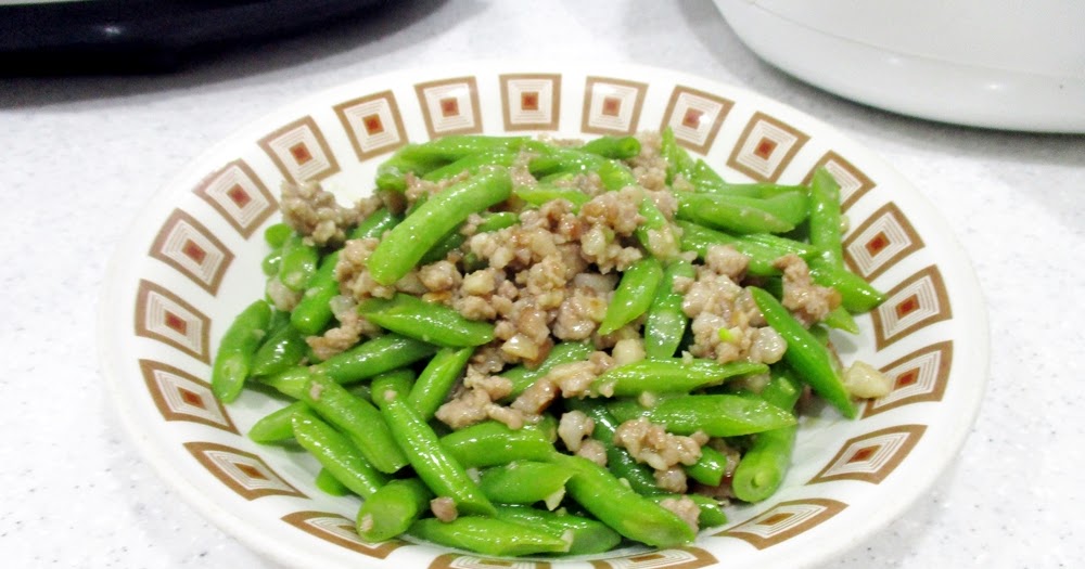 aunty celia's family meals Stir fried French beans with minced meat