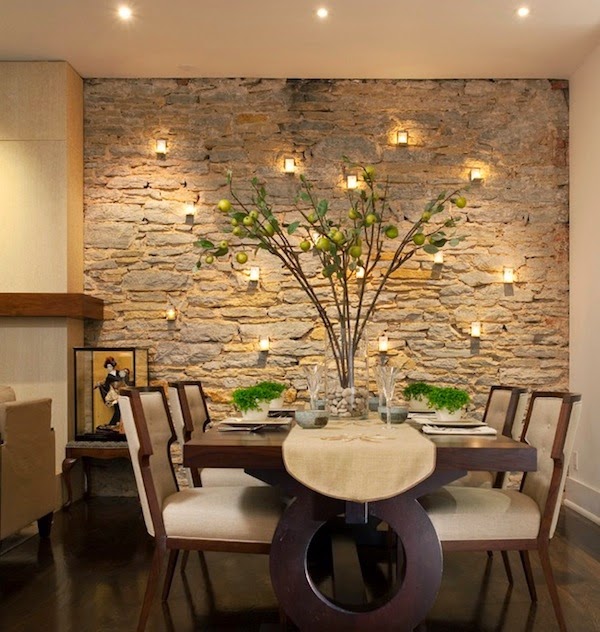 Decorating walls with stone