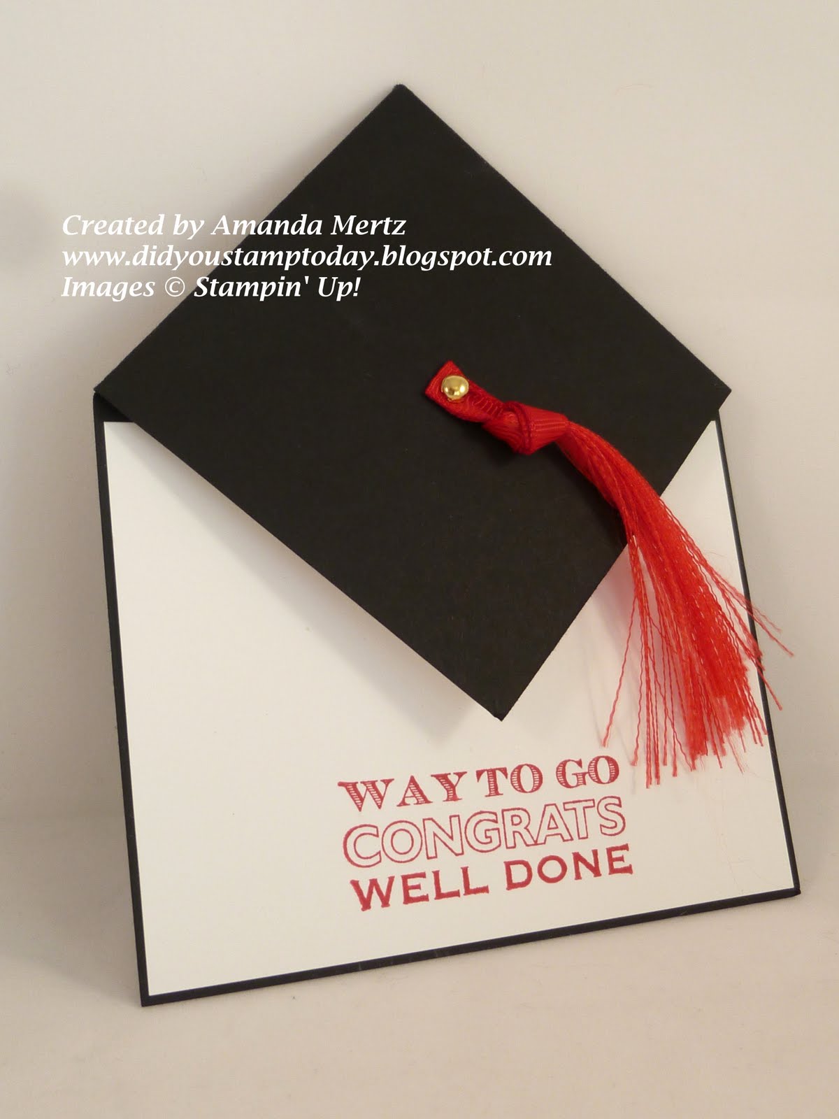 Did You Stamp Today? Fun Fold Graduation Cap