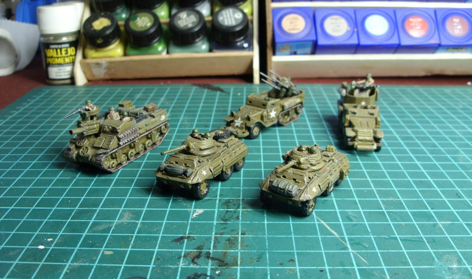 Toys & Hobbies World War 2 US M15 AA Gun track 3D printed in green pla