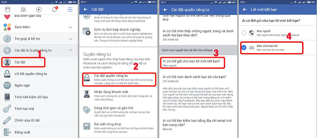 Chặn kết bạn trên ứng dụng facebook Chặn kết bạn trên ứng dụng facebook