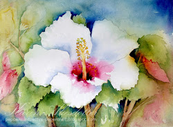watercolor hibiscus sunday flowers colorful flower painting negative peppermint papercraft patty vrscak bill