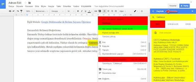 Yazınızdaki Kelimeyi Doğrulama