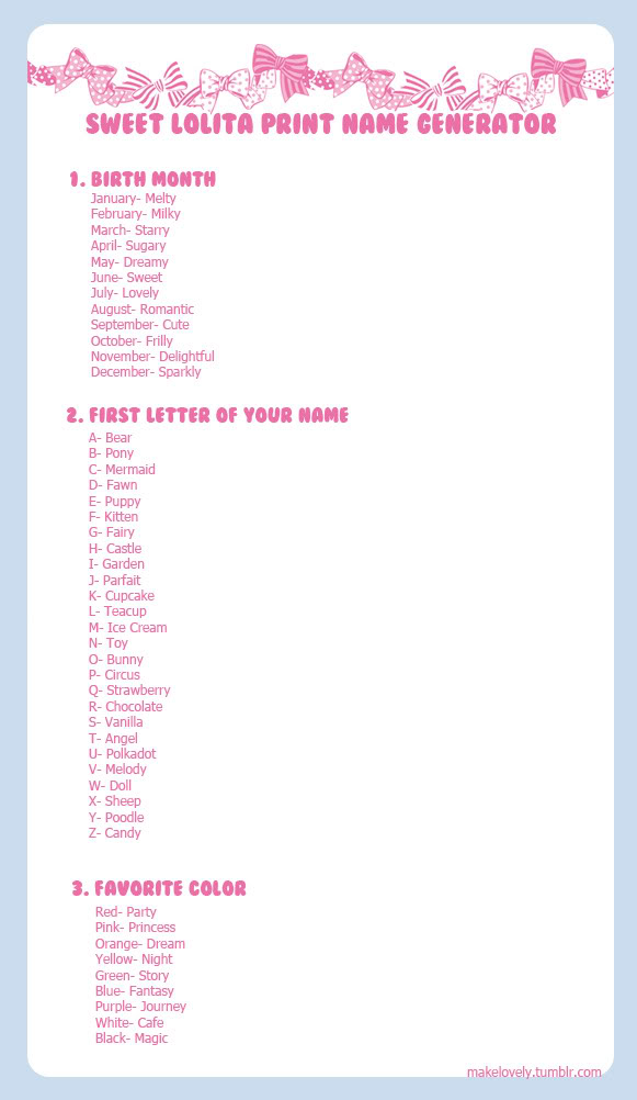 Sweet Lolita Print Name Generator, Visual C++ Program Bread First