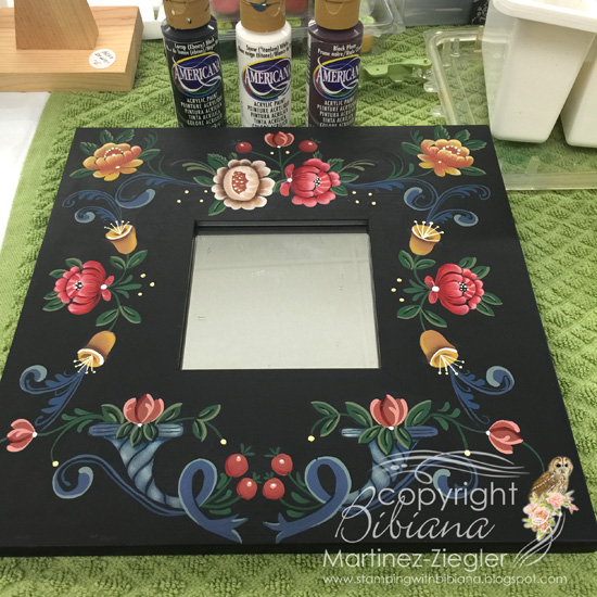Stamping with Bibiana German Mirror with DecoArt
