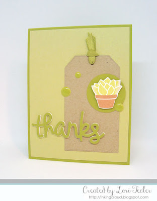 Greenery Thanks card-designed by Lori Tecler/Inking Aloud-stamps from Lawn Fawn Greenery Thanks card-designed by Lori Tecler/Inking Aloud-stamps from Lawn Fawn