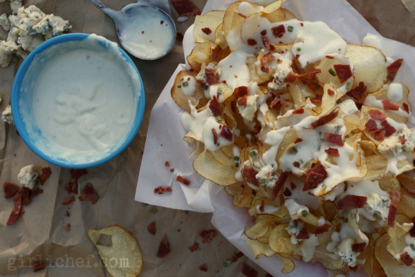 Homemade Potato Chips w/ Blue Cheese Sauce