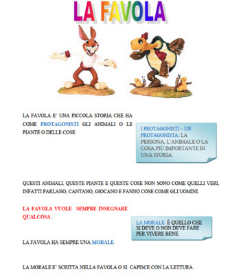 Diario di scuola: La Favola - schema illustrato