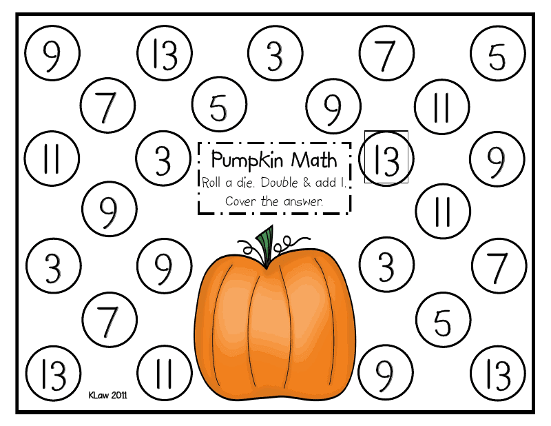 First Grade a la Carte Pumpkin Math