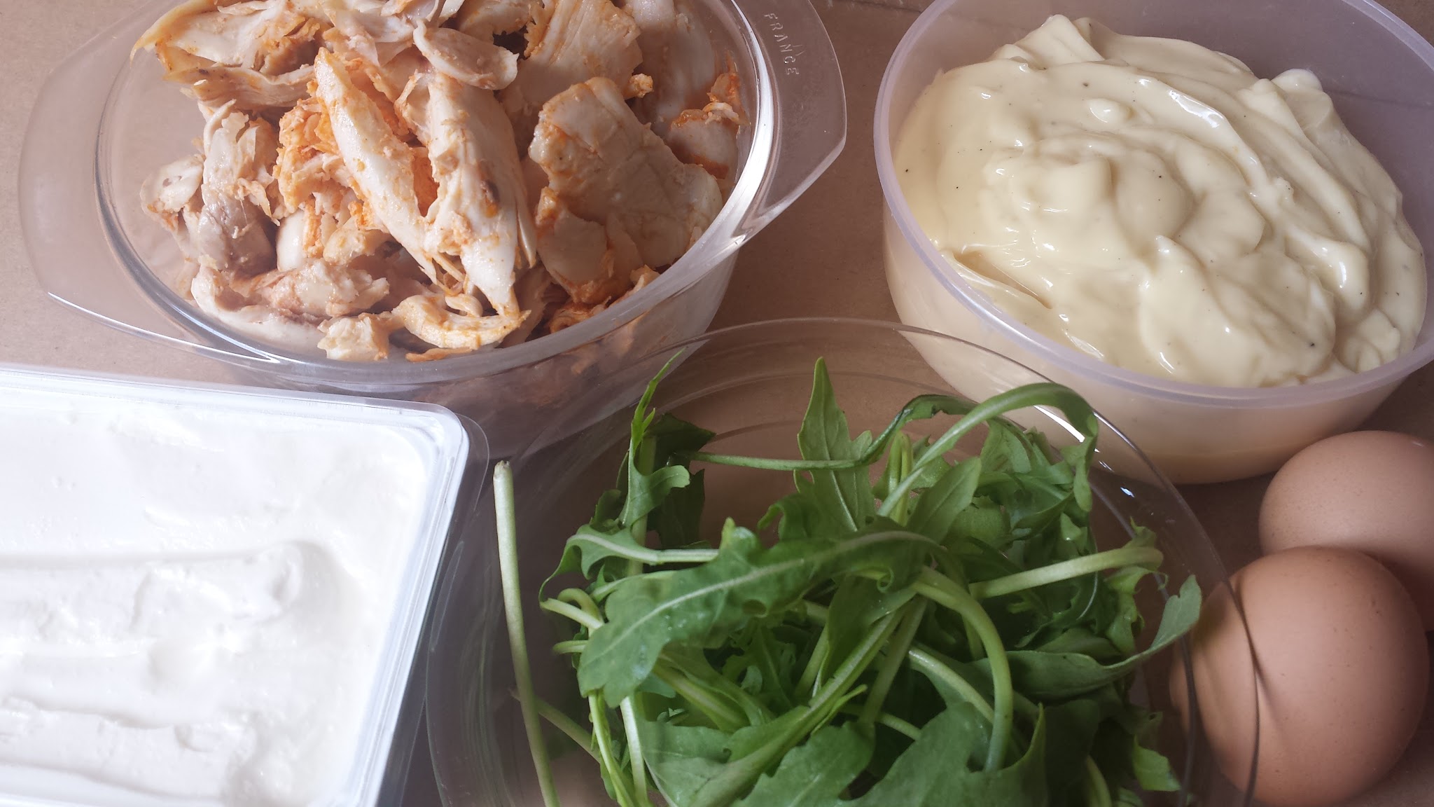 zweierlei Hähnchenaufstrich 5 Zutaten Rukola Hähnchenaufstrich