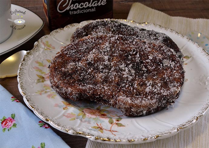 Torrijas de chocolate a la taza