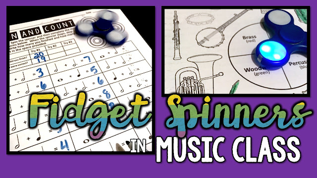 Fidget spinners can be a useful and exciting manipulative for music class.  Your students can use them as regular spinners or as timers to practice their musical knowledge assessment.  Wow your administrator with fidget spinning assessment!  Music teacher WIN!