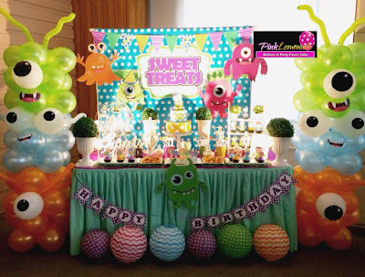 Little Monster themed Dessert buffet and balloon set-up