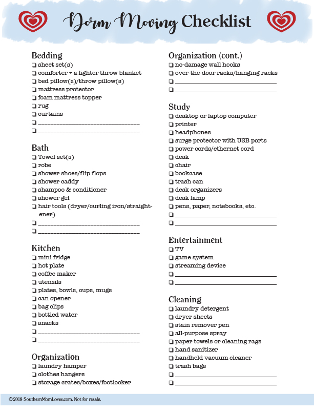 Southern Mom Loves Tips for Helping Your CollegeBound Teen Move into