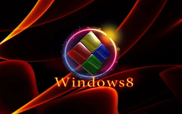 Zwarte oranje Windows 8 achtergrond
