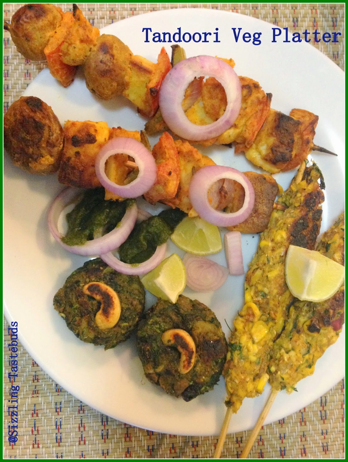 Sizzling Tastebuds Baked Vegetarian Kebab Platter Day 5 of Baking