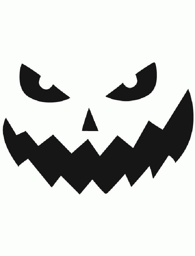 Top printable scary face pumpkin carving pattern design stencils ...