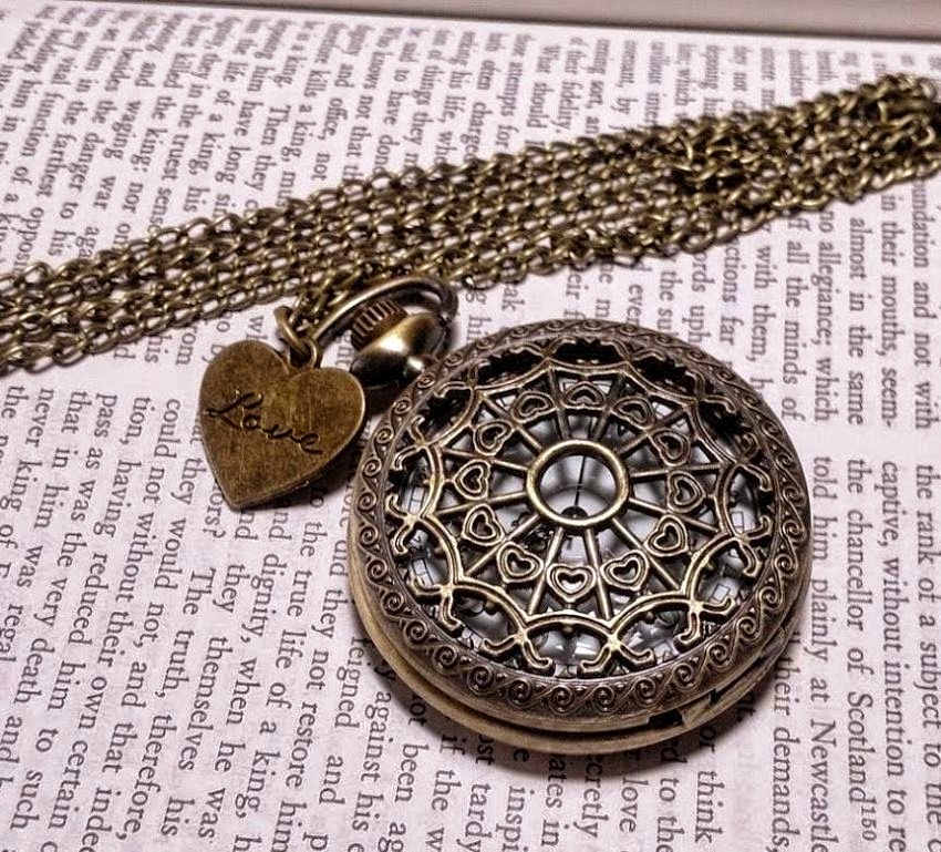 Pocket Watch Purveyor Love Heart Pocket Watch Necklace