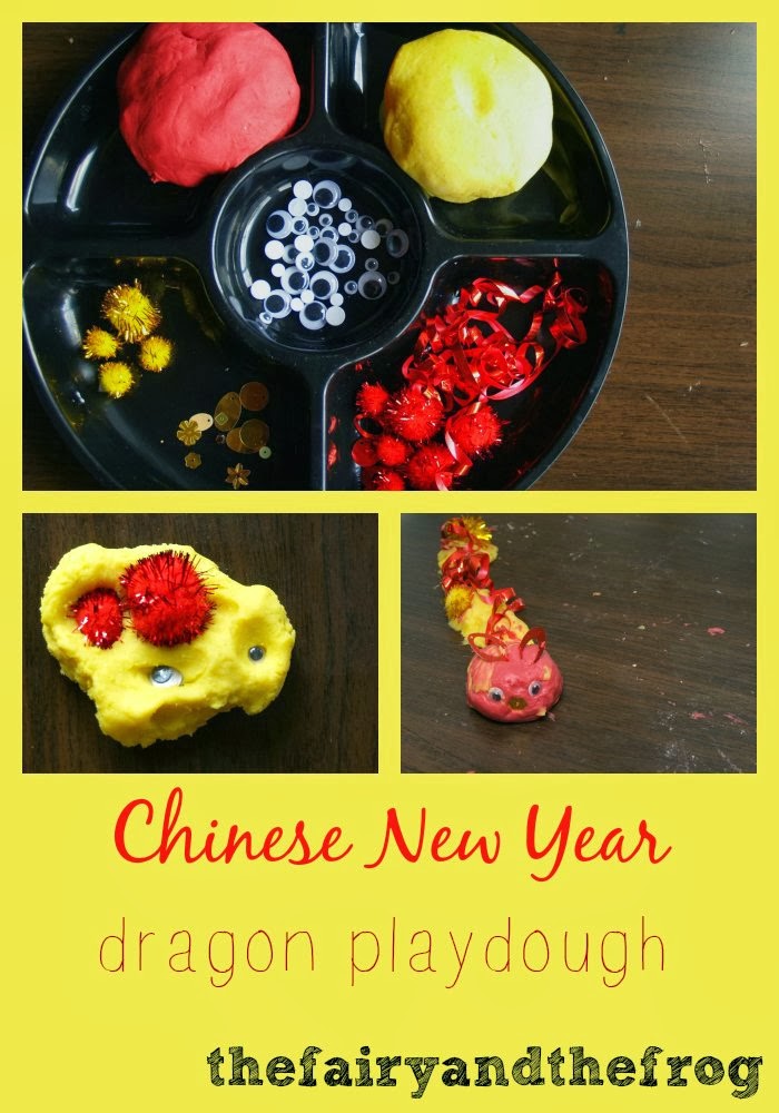 The fairy and the frog Chinese New Year inspired Dragon playdough