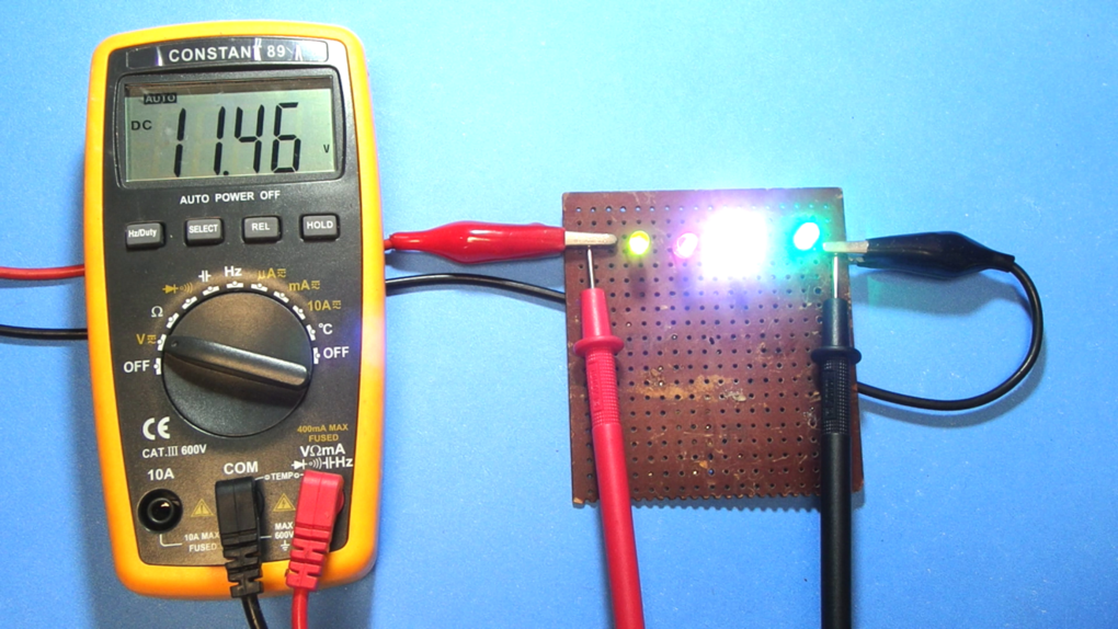  LEDs Series Connection For 9 Volts, 12 Volts, 220 Volts
