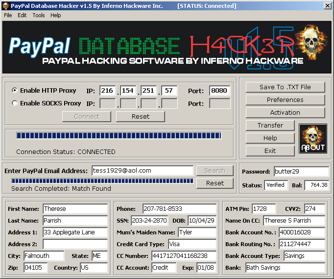Activasi PayPal Database Hacker v1.5