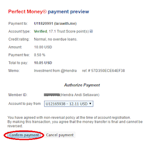 Payment order Perfect Money