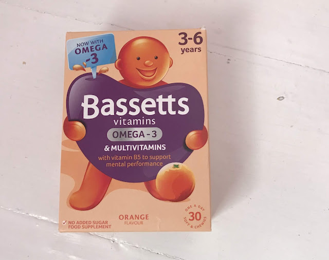 box of Bassetts orange child vitamins with omega 3