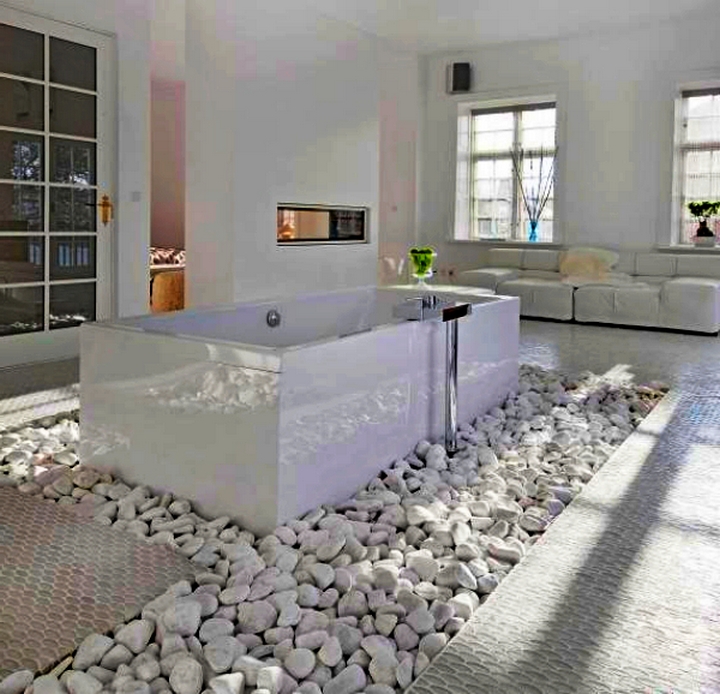 Pebble Stone Tile Bathroom Ideas Part - 44: Amazing White Rectangle Modern Wall Glass Pebble Stone Tile Bathroom Ideas Stained Ideas