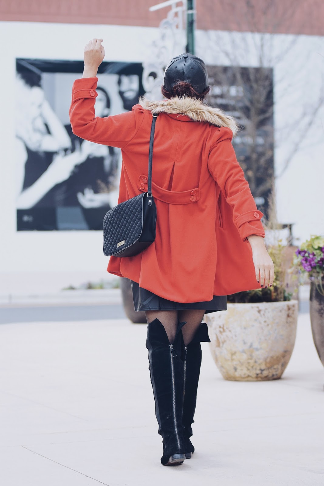 Styling a red coat by mariestilo- Wearing:  Red Coat: LightInTheBox  Mini Skirt: Choies