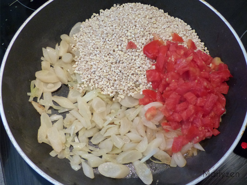 Recette d'orge perlé aux oignons verts