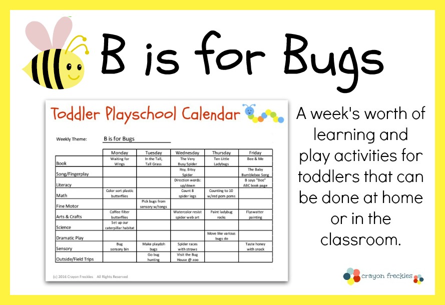 crayon freckles toddler playschool b is for bugs lesson plan free free toddler lesson plans